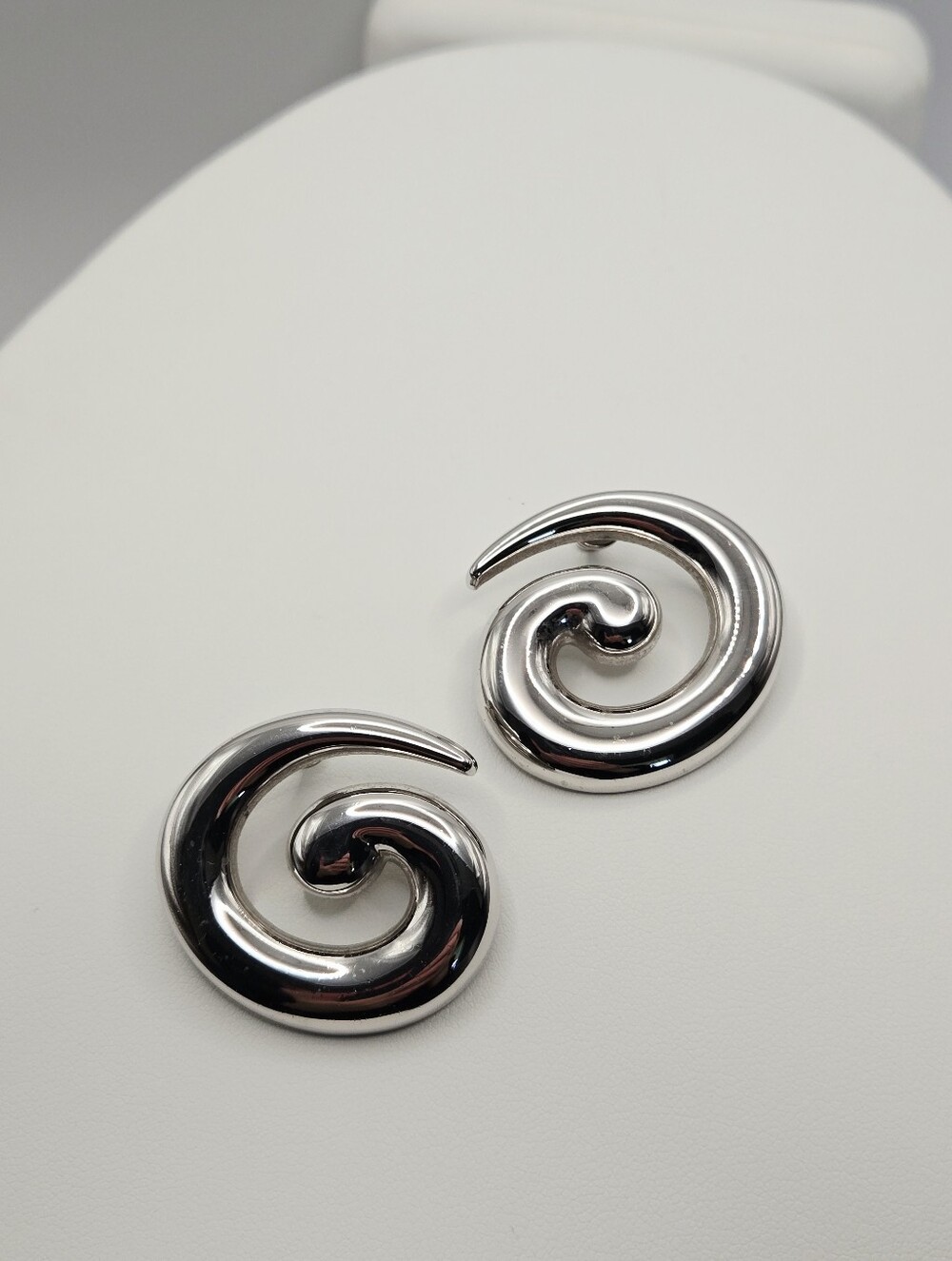 Monet Polished Silver Spiral Post Earrings - Picture 12 of 15